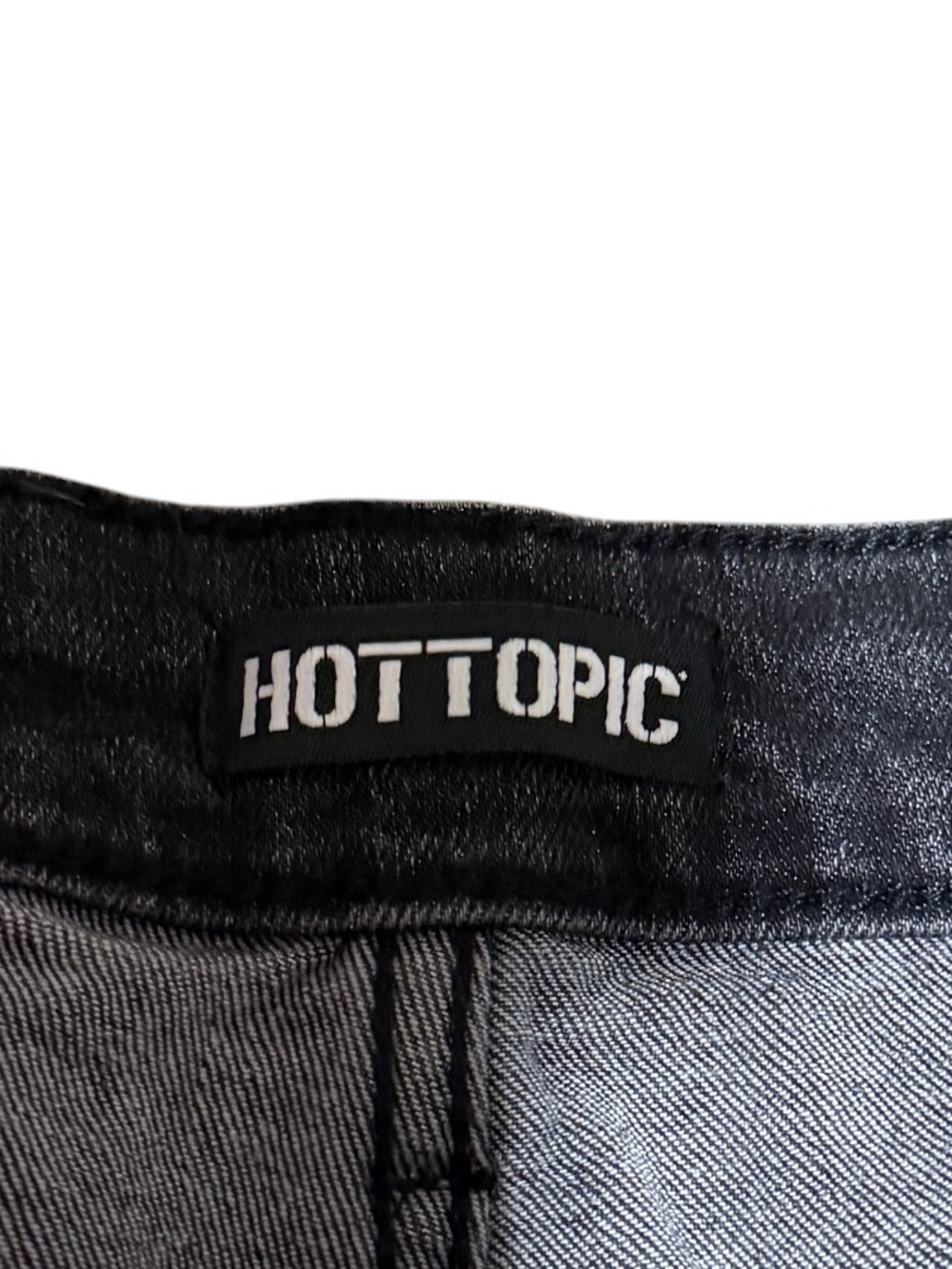 Hot Topic Red & Grey Distressed Stars Wide Leg Jeans Women’s Sz 16 - Picture 4 of 9